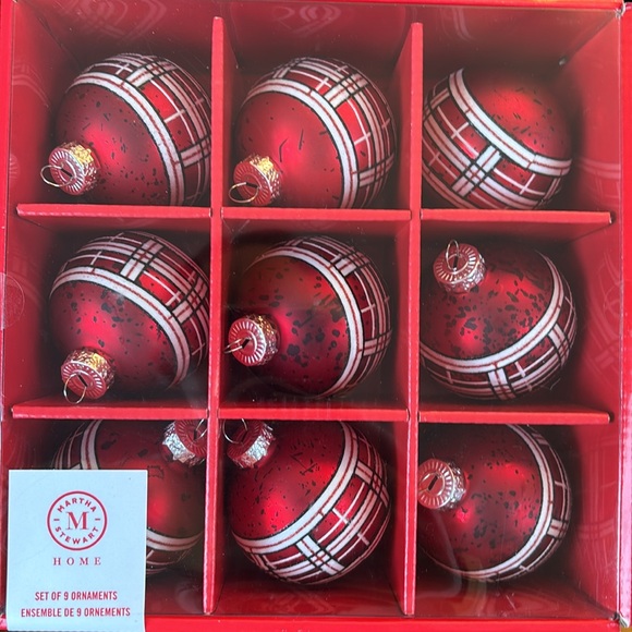 Martha Stewart Mercury Glass Plaid Ornaments - Picture 2 of 4